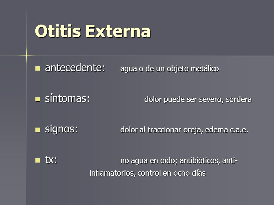 Síntomas perforados de la membrana timpánica de la diabetes.